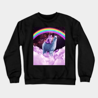 Rainbow Llama - Cat Llama Crewneck Sweatshirt